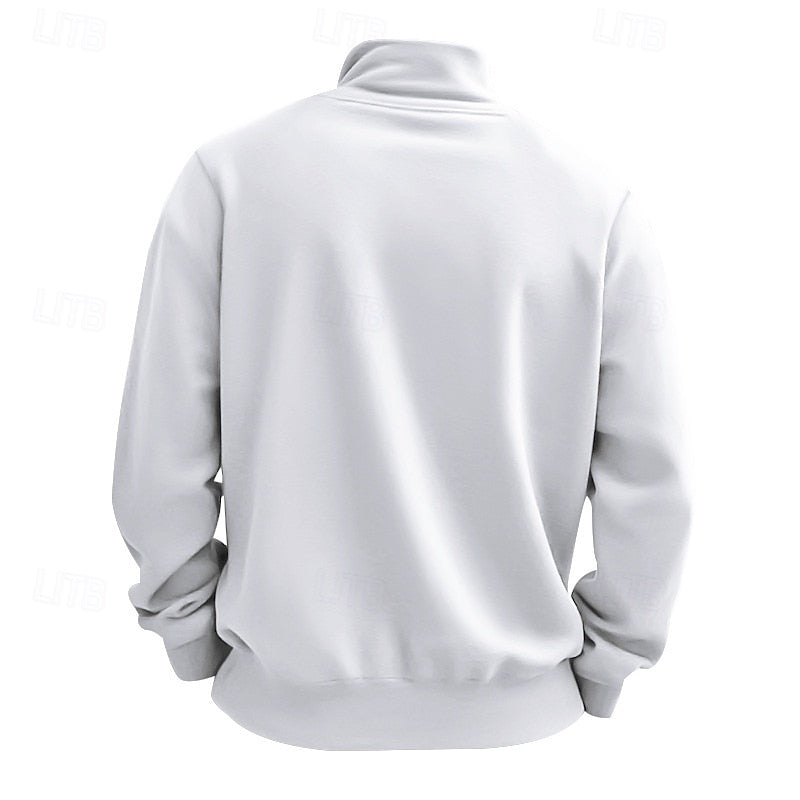 Women's Plain Relaxed Zip Neck Everyday Pullover