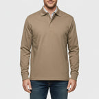 Men's Smart Casual Polo Shirt Long Sleeve Collared Top