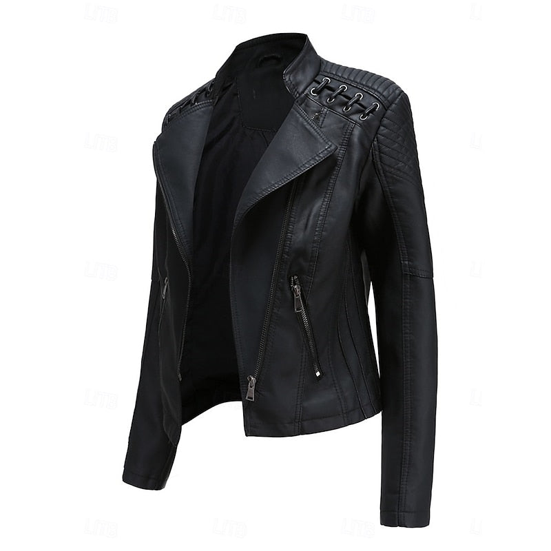 Women's Classic Fitted Biker Jacket
