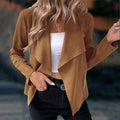 Women's Lightweight Open-Front Cascade Collar Jacket - Brown