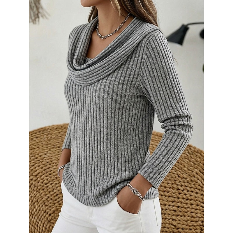 Women's Figure-Skimming Cowl Neck Sweater