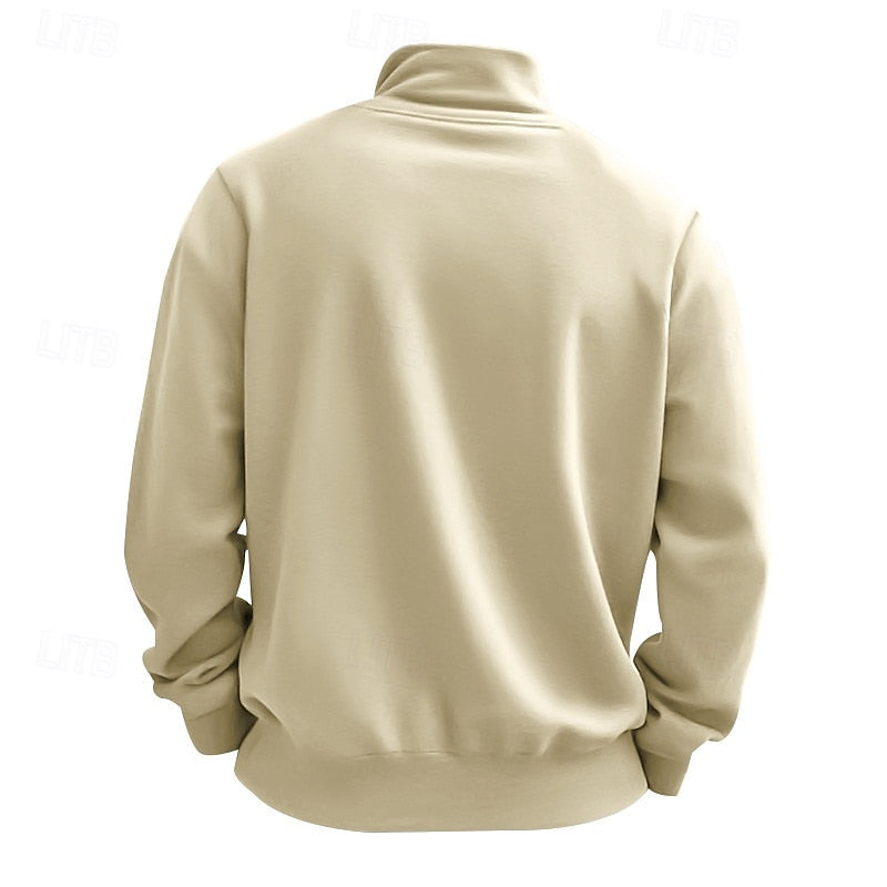 Women's Plain Relaxed Zip Neck Everyday Pullover