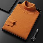 Men's Soft Knit Blend Turtleneck Sweater Refined Ribbed Finish