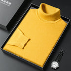Men's Soft Knit Blend Turtleneck Sweater Refined Ribbed Finish