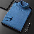 Men's Soft Knit Blend Turtleneck Sweater Refined Ribbed Finish