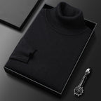Men's Soft Knit Blend Turtleneck Sweater Refined Ribbed Finish