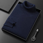 Men's Soft Knit Blend Turtleneck Sweater Refined Ribbed Finish