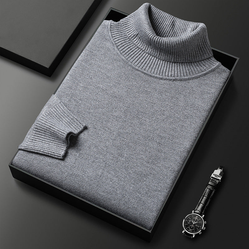 Men's Soft Knit Blend Turtleneck Sweater Refined Ribbed Finish