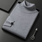 Men's Soft Knit Blend Turtleneck Sweater Refined Ribbed Finish
