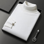 Men's Soft Knit Blend Turtleneck Sweater Refined Ribbed Finish