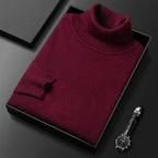 Men's Soft Knit Blend Turtleneck Sweater Refined Ribbed Finish