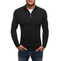 Men's Streamlined Half-Zip Knit Sweater - Black