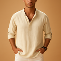 Men's V Neck Shirt Summer Lightweight Breathable Stylish Long