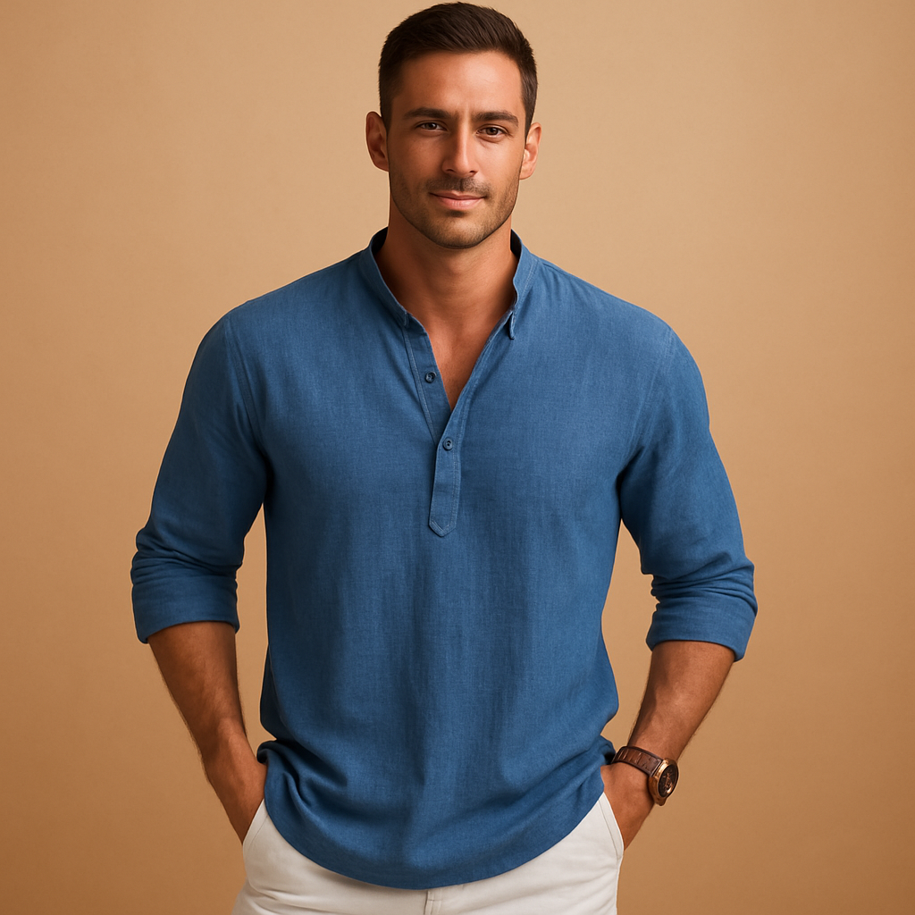 Men's V Neck Shirt Summer Lightweight Breathable Stylish Long