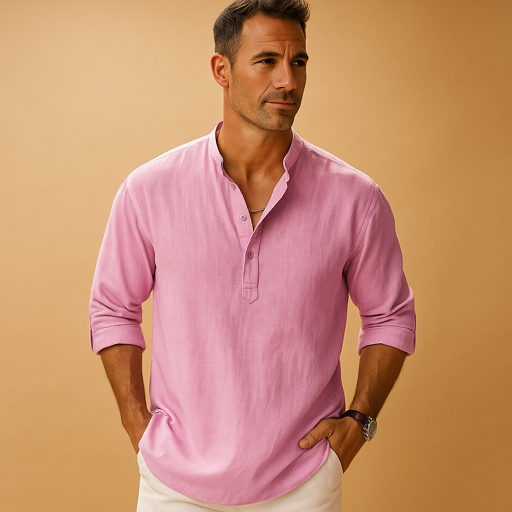 Men's V Neck Shirt Summer Lightweight Breathable Stylish Long