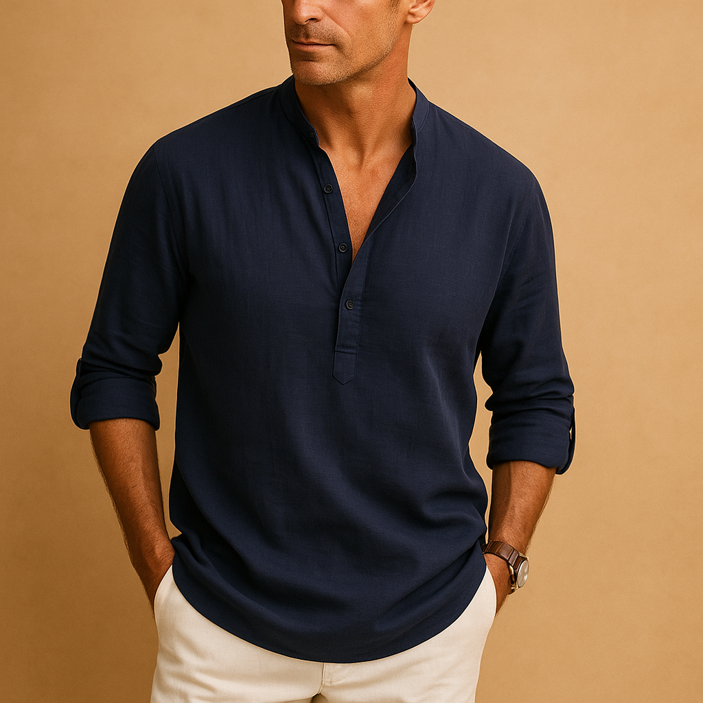 Men's V Neck Shirt Summer Lightweight Breathable Stylish Long