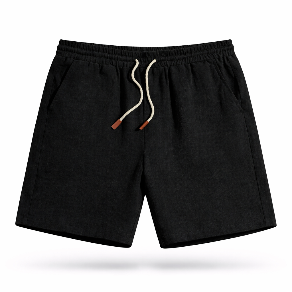 Men's Linen Shorts Elastic Waist Drawstring Summer Fit
