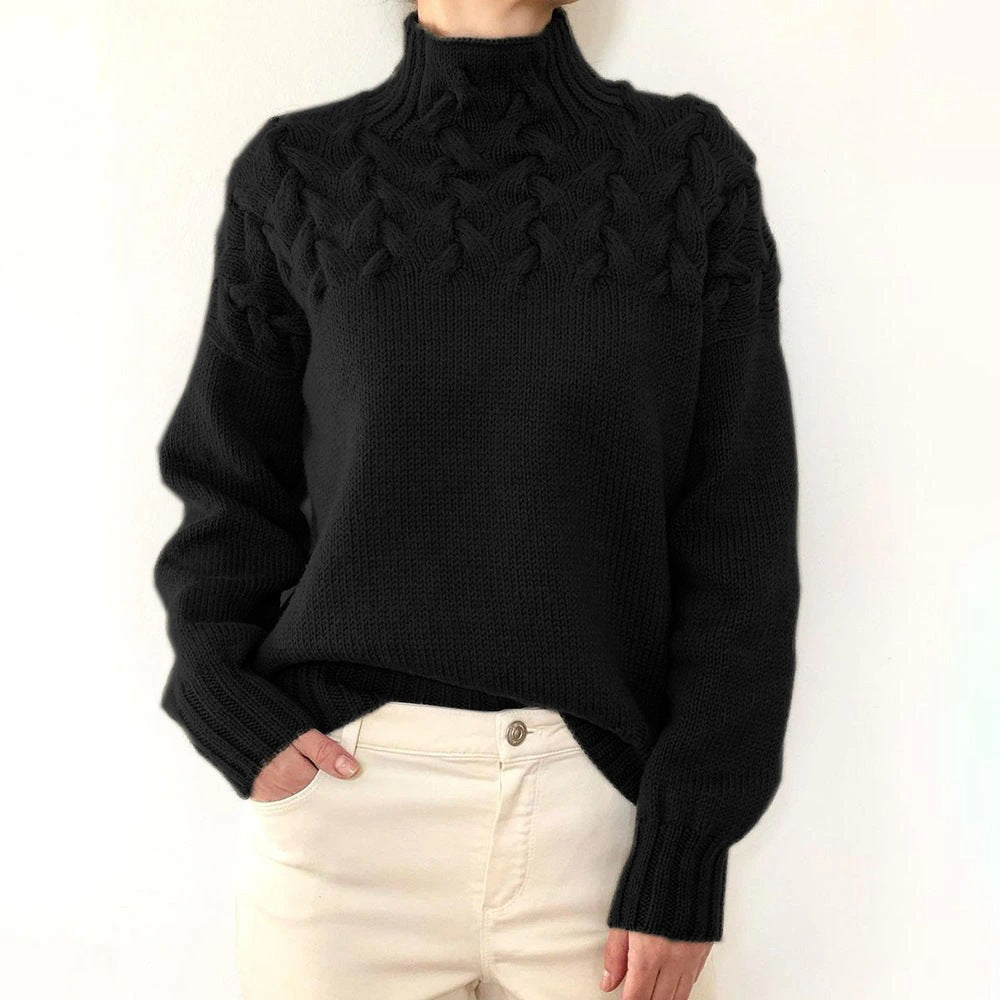 Women's Cable Knit Turtleneck Sweater